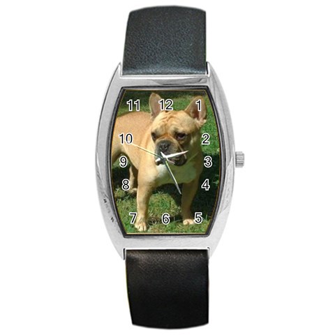 French Bulldog Barrel Style Metal Watch from UrbanLoad.com Front