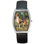Italian Greyhound Barrel Style Metal Watch