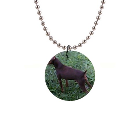 Miniature Pinscher 1  Button Necklace from UrbanLoad.com Front