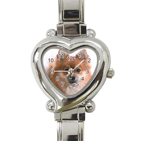 Pomeranian Heart Italian Charm Watch from UrbanLoad.com Front