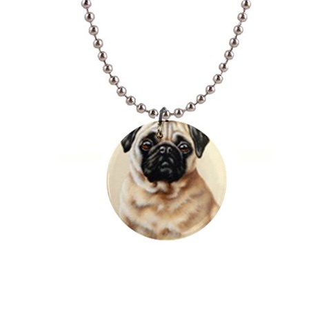 Pug 1  Button Necklace from UrbanLoad.com Front