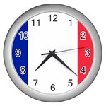 French Flag Wall Clock (Silver)