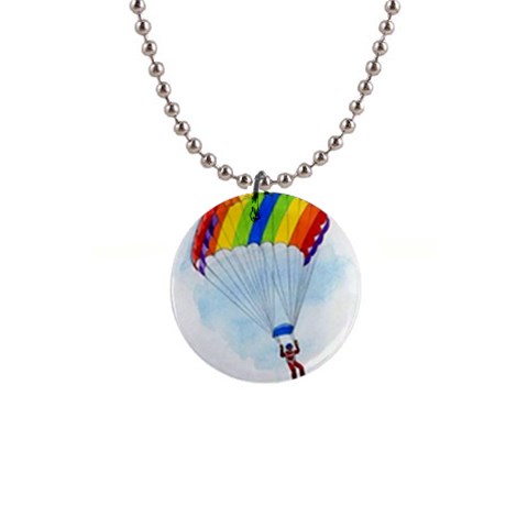 Skydiving 1  Button Necklace from UrbanLoad.com Front