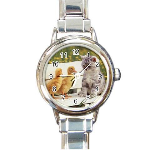Kitty & Friends Round Italian Charm Watch from UrbanLoad.com Front