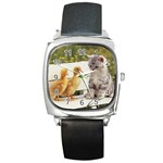 Kitty & Friends Square Metal Watch