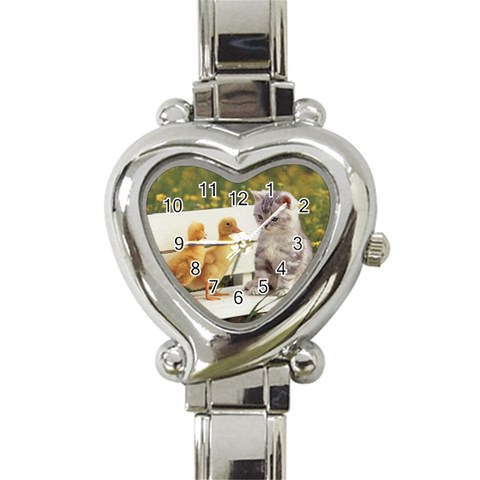 Kitty & Friends Heart Italian Charm Watch from UrbanLoad.com Front