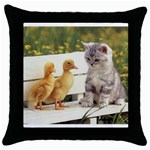 Kitty & Friends Throw Pillow Case (Black)