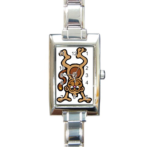 Monkey Rectangular Italian Charm Watch from UrbanLoad.com Front