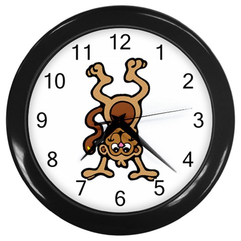Monkey Wall Clock (Black) from UrbanLoad.com Front
