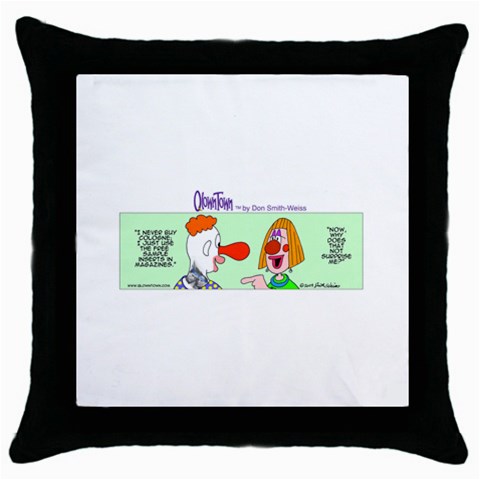 Getaway clown car Throw Pillow Case (Black) from UrbanLoad.com Front