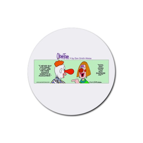 Getaway clown car Rubber Coaster (Round) from UrbanLoad.com Front