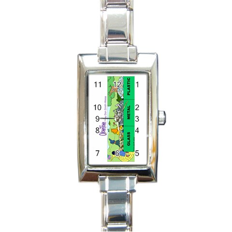 Getaway clown car Rectangular Italian Charm Watch from UrbanLoad.com Front