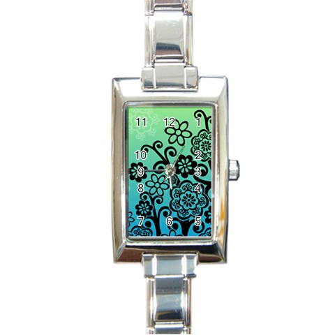 FlowerTree Rectangular Italian Charm Watch from UrbanLoad.com Front