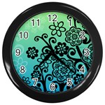 FlowerTree Wall Clock (Black)