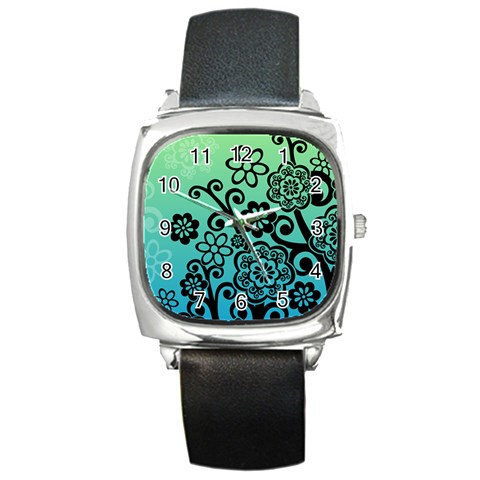 FlowerTree Square Metal Watch from UrbanLoad.com Front