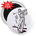 Golf Swing 3  Magnet (100 pack)