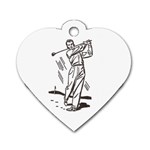 Golf Swing Dog Tag Heart (One Side)