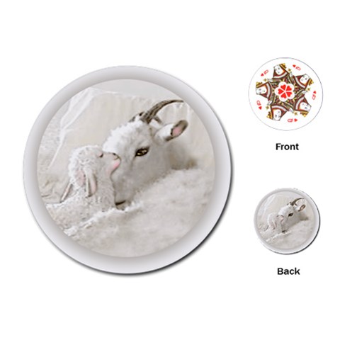 Goat Mother and Baby Playing Cards (Round) from UrbanLoad.com Front