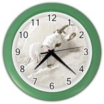 Goat Mother and Baby Color Wall Clock