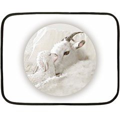 Goat Mother and Baby Mini Fleece Blanket(Two Sides) from UrbanLoad.com 35 x27  Blanket Front