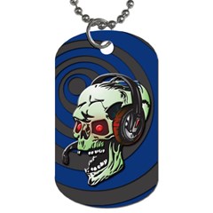 skull(2) circle back ground Dog Tag (Two Sides) from UrbanLoad.com Front