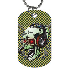 skull paint with back ground Y&blue Dog Tag (Two Sides) from UrbanLoad.com Front