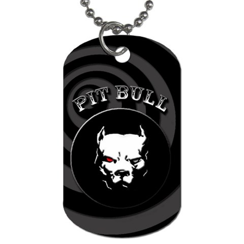 Pitbull circle back ground Dog Tag (Two Sides) from UrbanLoad.com Front