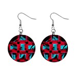 STAIN RED 1  Button Earrings