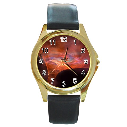VORTEX 600x600 Round Gold Metal Watch from UrbanLoad.com Front