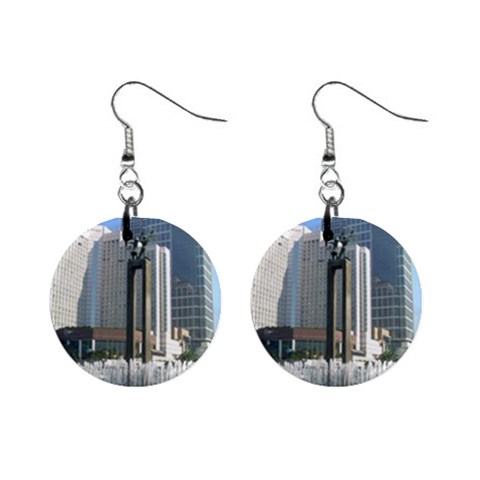 Jakarta Building 1  Button Earrings from UrbanLoad.com Front