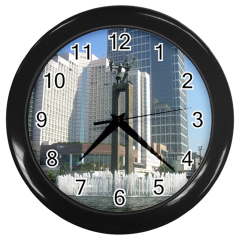 Jakarta Building Wall Clock (Black) from UrbanLoad.com Front