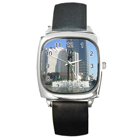 Jakarta Building Square Metal Watch from UrbanLoad.com Front