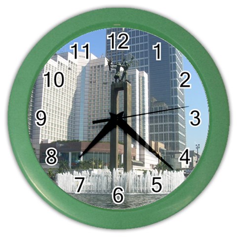 Jakarta Building Color Wall Clock from UrbanLoad.com Front