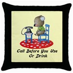 Call First Throw Pillow Case (Black)