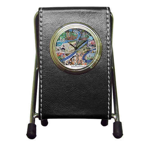 Tapestry Pen Holder Desk Clock from UrbanLoad.com Front