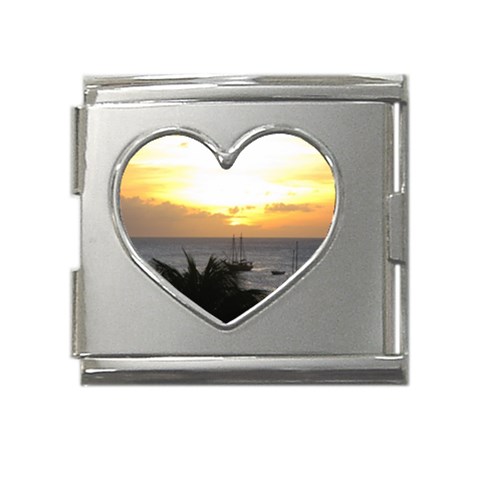 Aruban Sunset Mega Link Heart Italian Charm (18mm) from UrbanLoad.com Front