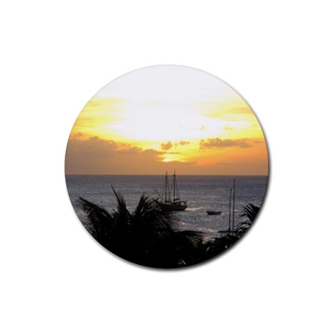 Aruban Sunset Rubber Round Coaster (4 pack) from UrbanLoad.com Front