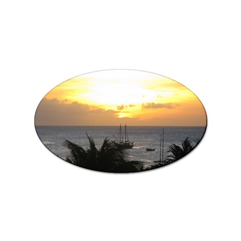 Aruban Sunset Sticker Oval (100 pack) from UrbanLoad.com Front