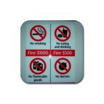 Subway_sign Rubber Square Coaster (4 pack)