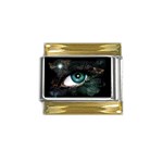eye-538468 Gold Trim Italian Charm (9mm)