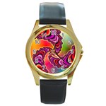 Cool_Fractal-818879 Round Gold Metal Watch