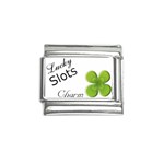 Lucky Slots  Four Leaf Clover Italian Charm (9mm)