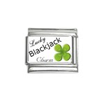 Lucky Blackjack  Four Leaf Clover Italian Charm (9mm)