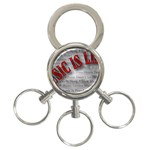 Music-Is-Life-Belt-Buckle 3-Ring Key Chain