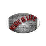 Music-Is-Life-Belt-Buckle Sticker Oval (10 pack)