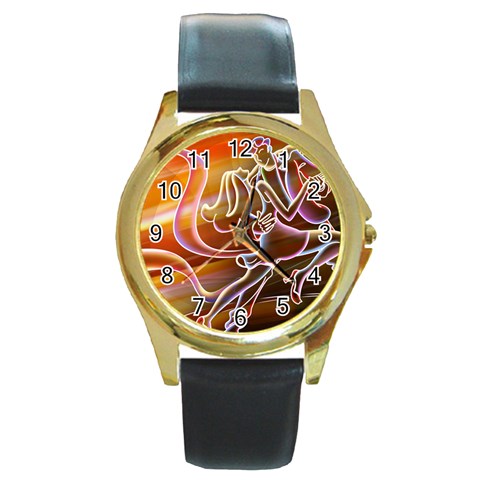 7 Round Gold Metal Watch from UrbanLoad.com Front