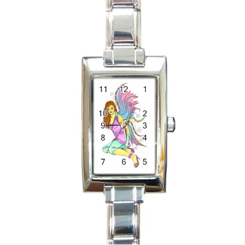 Jewel Rectangular Italian Charm Watch from UrbanLoad.com Front