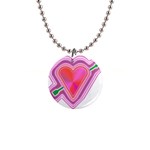 Be My Valentine 1  Button Necklace