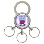 Glass Half Full 3-Ring Key Chain