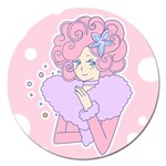 Bubbles Pink Magnet 5  (Round)